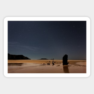 Helvetia Wreck and Worms Head, Rhossili Bay, Gower, Wales ` Sticker